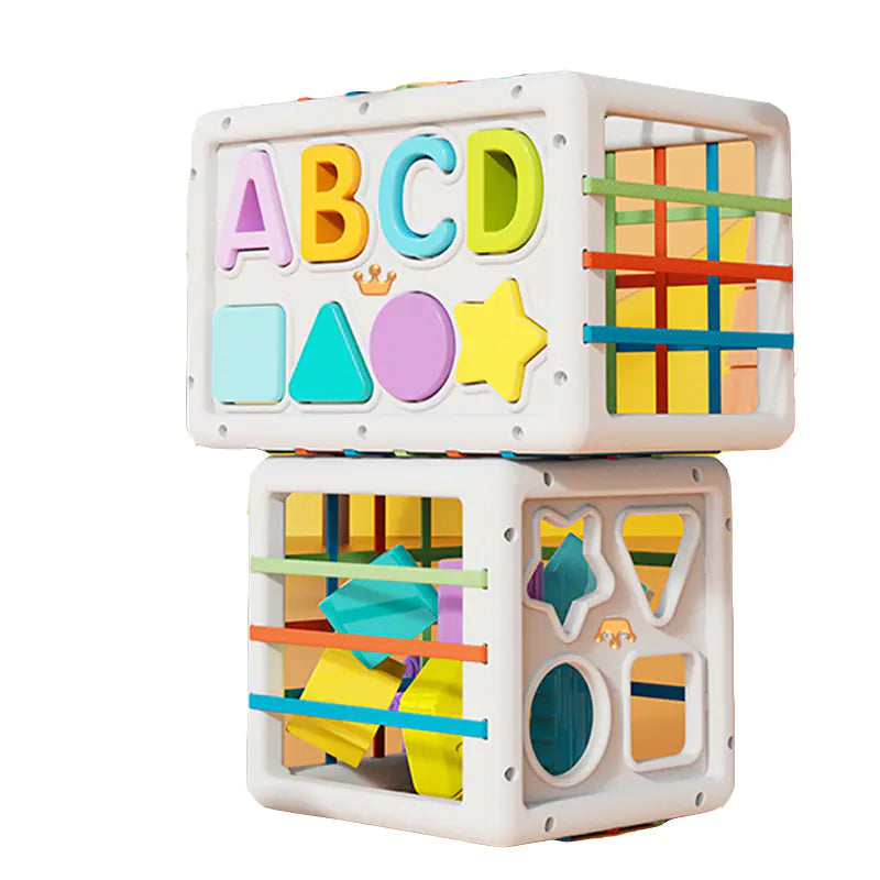 Rainbow Sensory Baby Learning Toy - Multi-Functional Cube