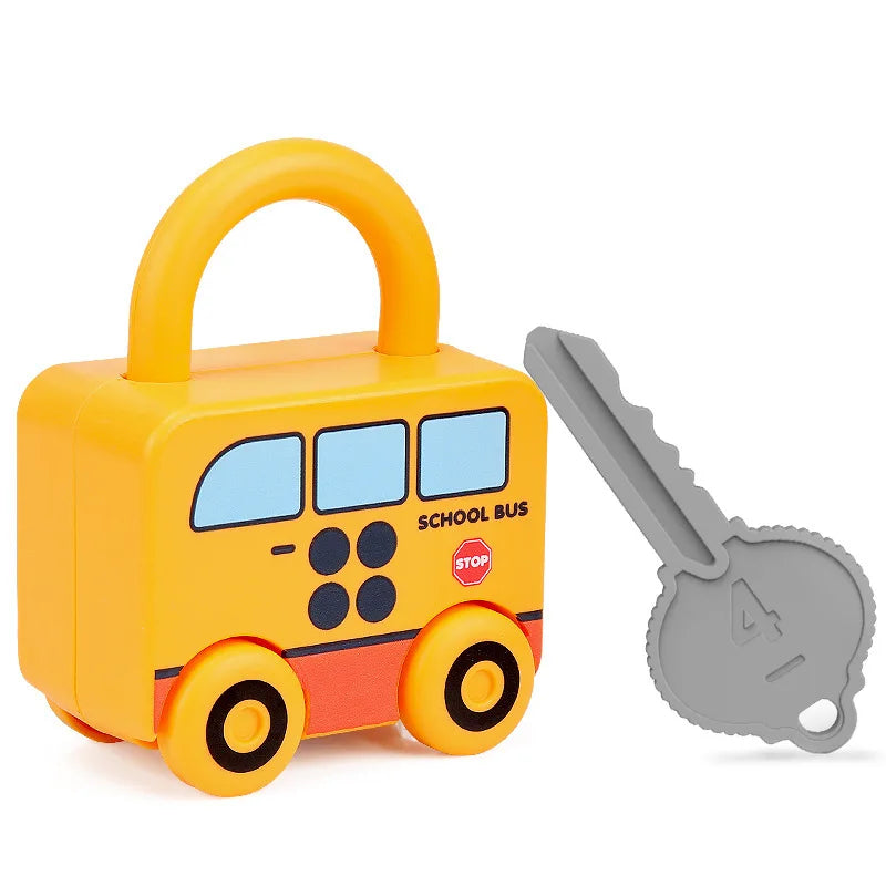 Learning Locks with Keys Numbers Matching Counting Montessori Educational Toys Toddlers Sensory Unlock Car Toys Gifts