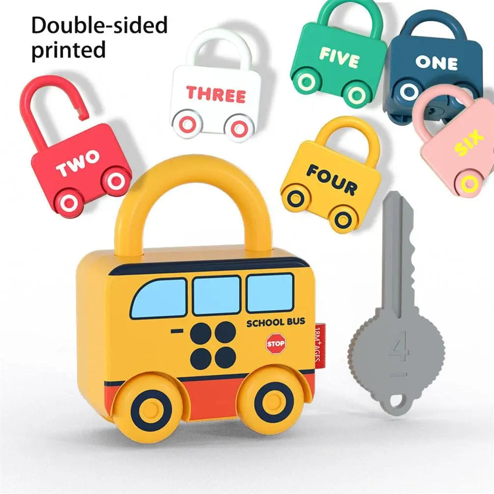 Learning Locks with Keys Numbers Matching Counting Montessori Educational Toys Toddlers Sensory Unlock Car Toys Gifts