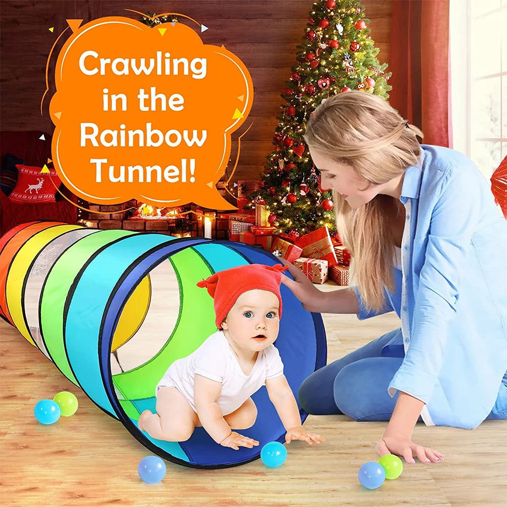 π Rainbow Sensory Tunnel Colorful | Collapsible | Confidence-Building