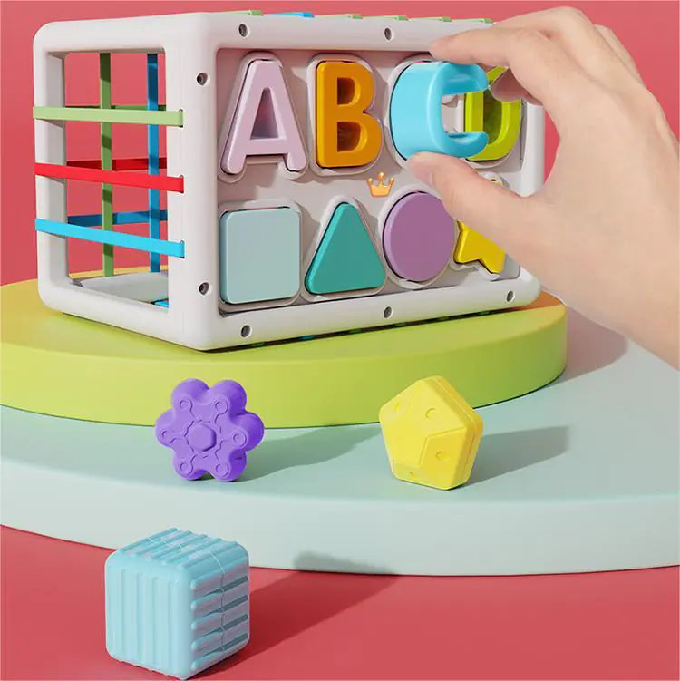 Rainbow Sensory Baby Learning Toy - Multi-Functional Cube