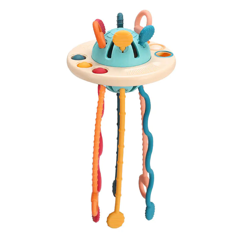 Soft Rubber UFO Pull Toy for Sensory Learning