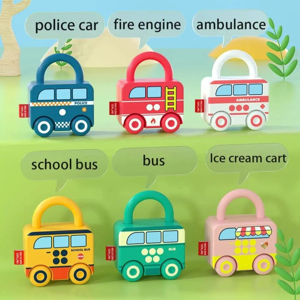Learning Locks with Keys Numbers Matching Counting Montessori Educational Toys Toddlers Sensory Unlock Car Toys Gifts