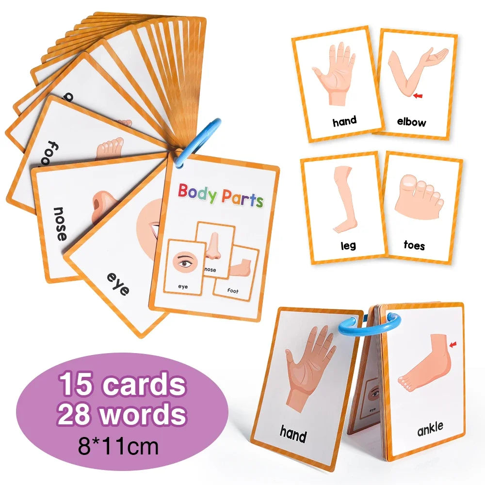 15 Cards My Emotion Feeling English Learning Words Flash Cards kids Educational learn Toys for Children Enlightenment Card