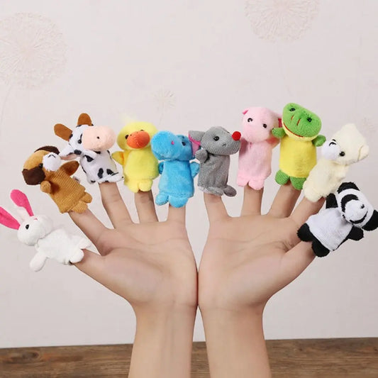 🧠 Educational Toy Mini Animal Hand Puppet Set – Narrating Sensory Finger Puppet Toys 🧸