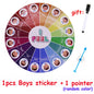28cm Boys Girls Emotion Management Learning Magnetic Roulette Spin Kid Wheel Game English Board Sucker Pointer Teaching Aids Toy