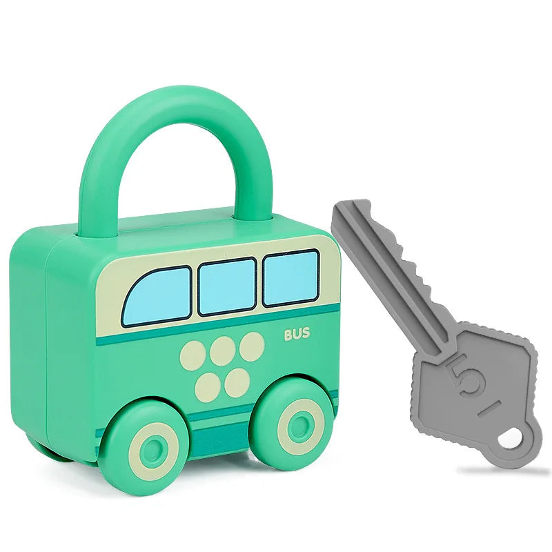 Learning Locks with Keys Numbers Matching Counting Montessori Educational Toys Toddlers Sensory Unlock Car Toys Gifts