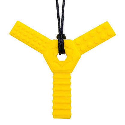 🦷 Y-Shaped Chew Pendant – Textured Sensory Necklace