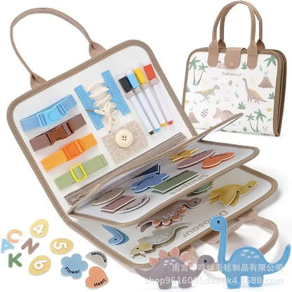 🎒 Felt Busy Book – Sensory Learning Binder with Dry Erase & Fine Motor Activities