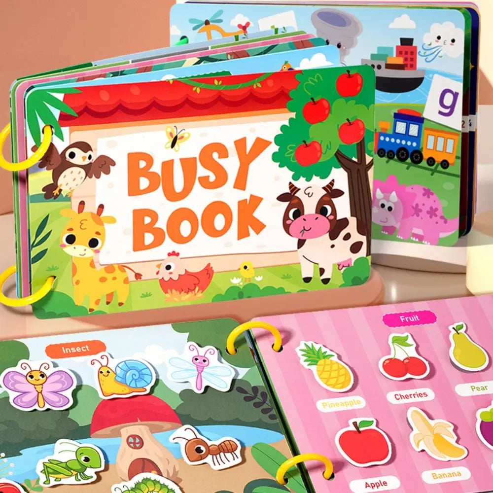 Handmade Montessori Quiet Busy Book Paper Repeated Pasting Quiet Stickers Book Hand Ledger Cartoon
