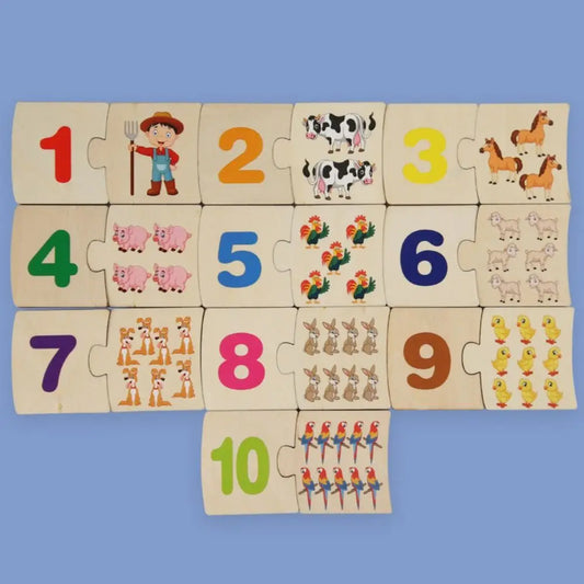 Montessori Number Matching Toys Cartoon Animal Points Brain Traing Toys Intellectual Multifunction Number Matching Card Game