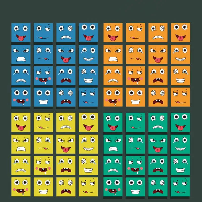 Cube Games Face Emotion Change Blocks Expressions Puzzles Educational Toys Children Kids Early Learning Montessori Geometry
