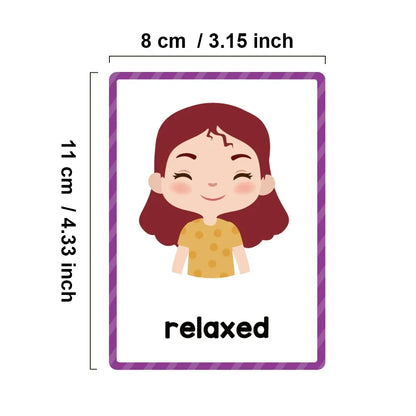 15 Cards My Emotion Feeling English Learning Words Flash Cards kids Educational learn Toys for Children Enlightenment Card