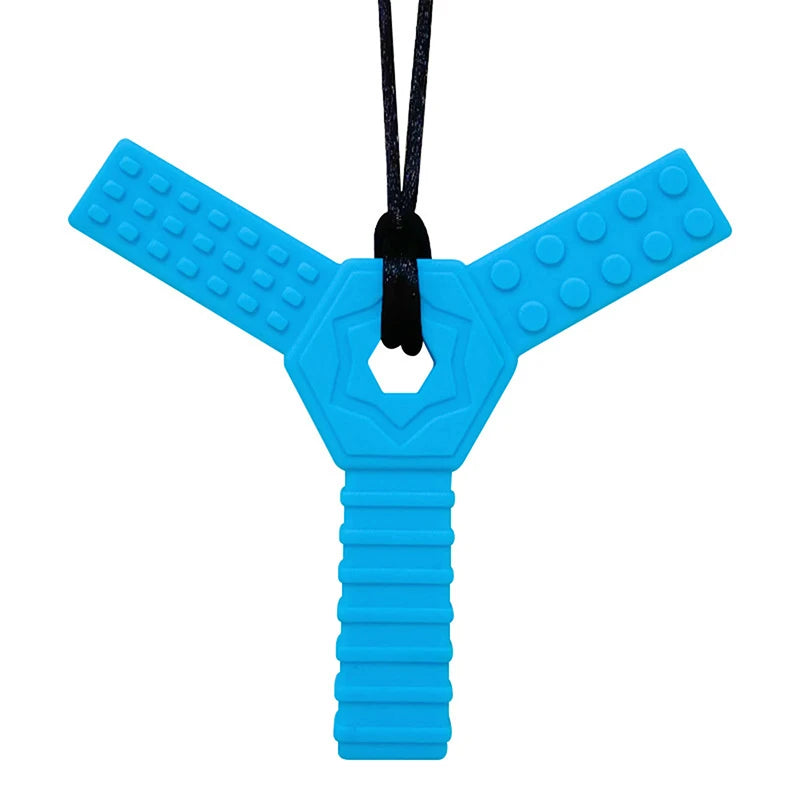 🦷 Y-Shaped Chew Pendant – Textured Sensory Necklace