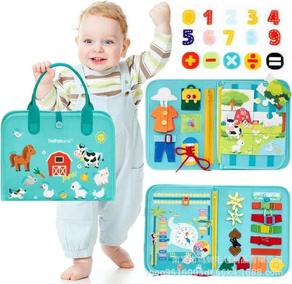 🎒 Felt Busy Book – Sensory Learning Binder with Dry Erase & Fine Motor Activities