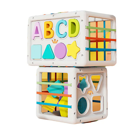 Rainbow Sensory Baby Learning Toy - Multi-Functional Cube