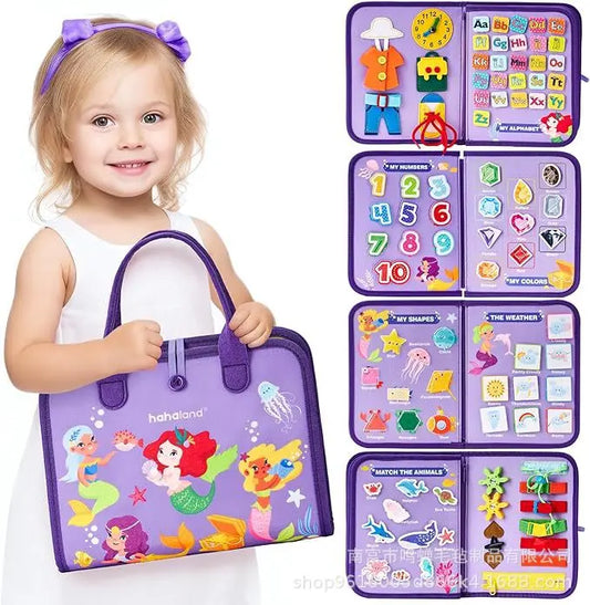 🎒 Felt Busy Book – Sensory Learning Binder with Dry Erase & Fine Motor Activities