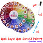 28cm Boys Girls Emotion Management Learning Magnetic Roulette Spin Kid Wheel Game English Board Sucker Pointer Teaching Aids Toy