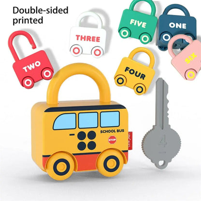 Learning Locks with Keys Numbers Matching Counting Montessori Educational Toys Toddlers Sensory Unlock Car Toys Gifts