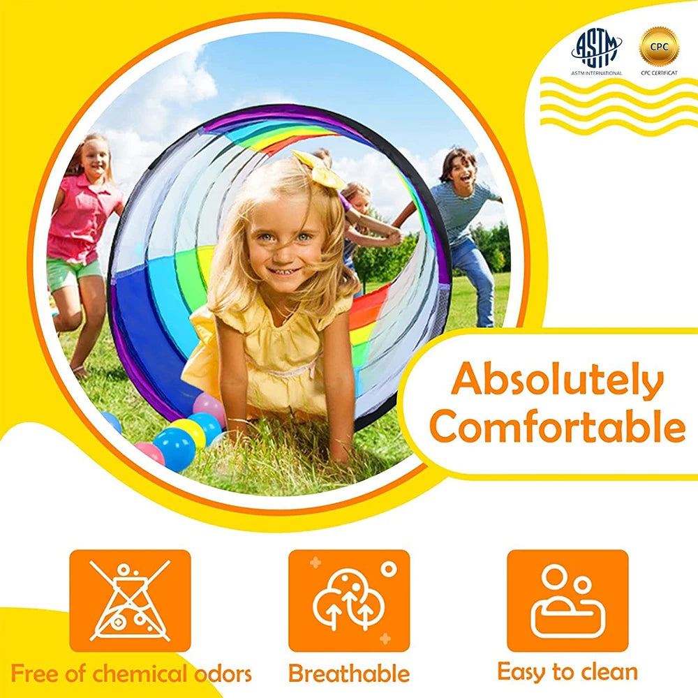🌈 Rainbow Sensory Tunnel Colorful | Collapsible | Confidence-Building