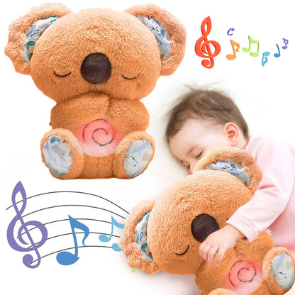 30cm Breathing Stuffed Soothing Koala Toy Koala Music Appease Plush Animal Toys Kids Sleep Companion Anxiety Relief Plush Dolls
