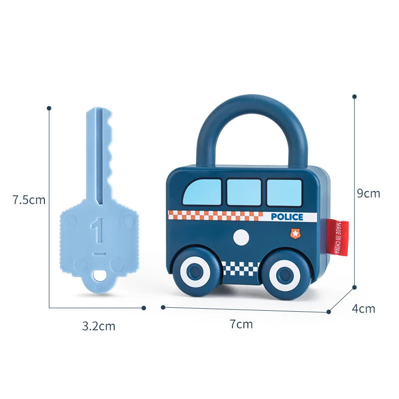 Learning Locks with Keys Numbers Matching Counting Montessori Educational Toys Toddlers Sensory Unlock Car Toys Gifts