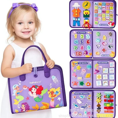 🎒 Felt Busy Book – Sensory Learning Binder with Dry Erase & Fine Motor Activities