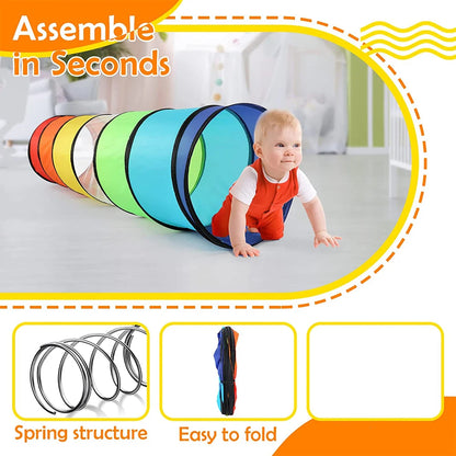 🌈 Rainbow Sensory Tunnel Colorful | Collapsible | Confidence-Building