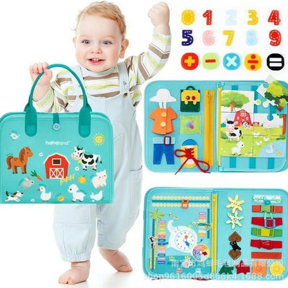 🎒 Felt Busy Book – Sensory Learning Binder with Dry Erase & Fine Motor Activities