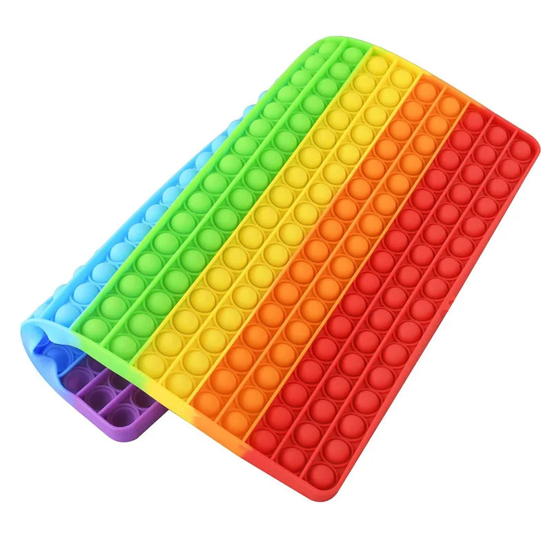 🌈 Jumbo Rainbow Pop Fidget Mat – 30cm