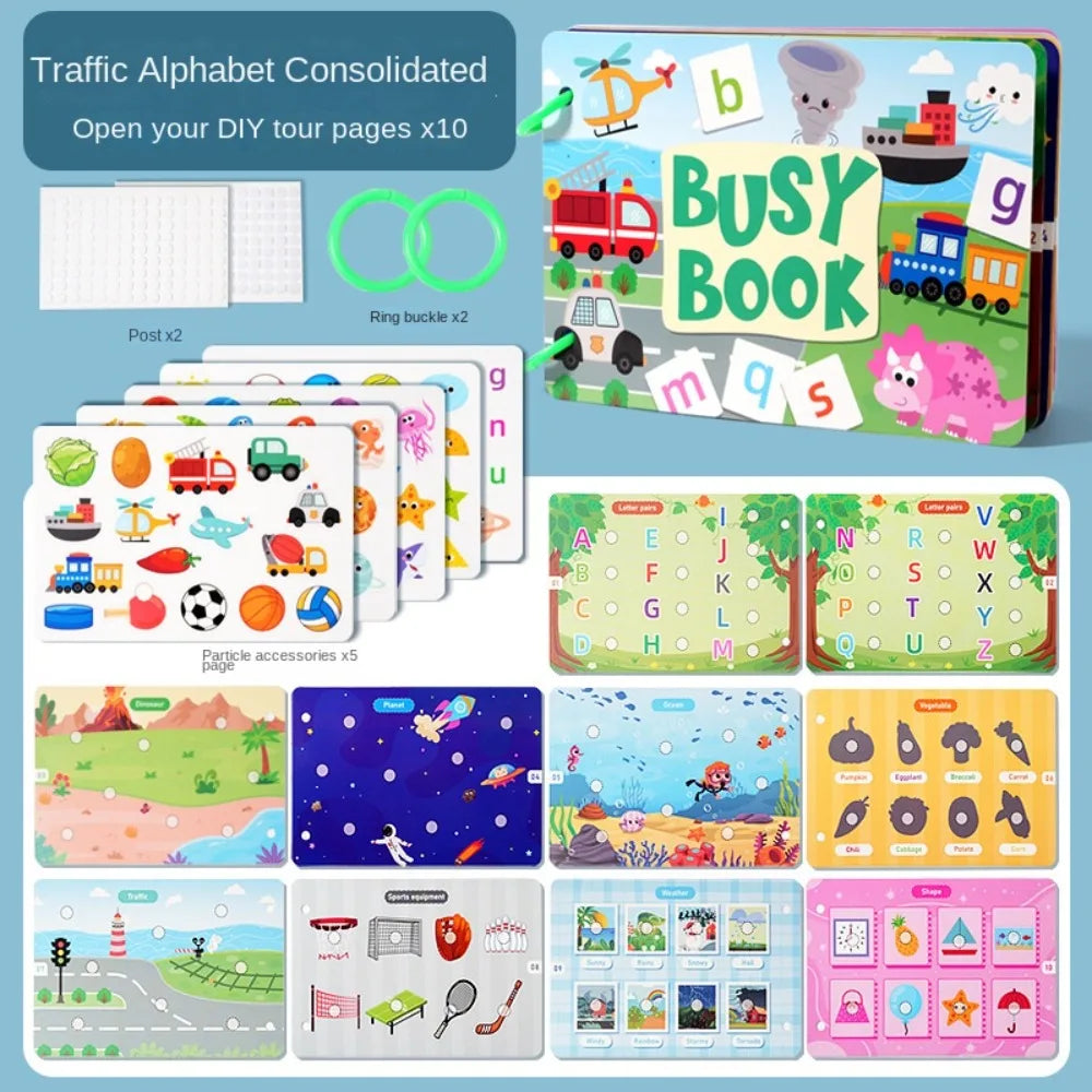 Handmade Montessori Quiet Busy Book Paper Repeated Pasting Quiet Stickers Book Hand Ledger Cartoon