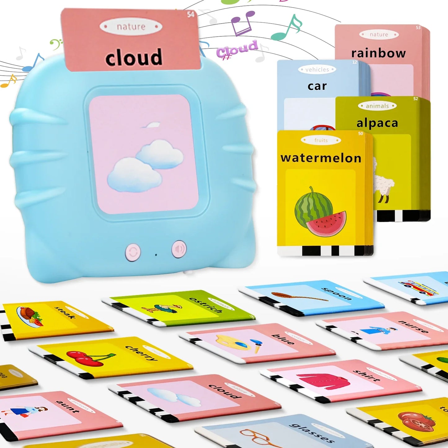 Talking Flash Cards Alphabet Pocket Speech Toys Therapy Autism Sensory Toys for Kids Early Educational Toy English Flashcards