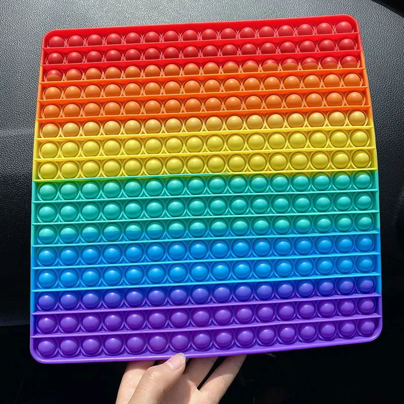 🌈 Jumbo Rainbow Pop Fidget Mat – 30cm