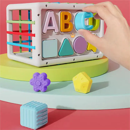 Rainbow Sensory Baby Learning Toy - Multi-Functional Cube