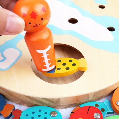 🎣 Montessori Wooden Fishing Toy – Play, Learn & Regulate