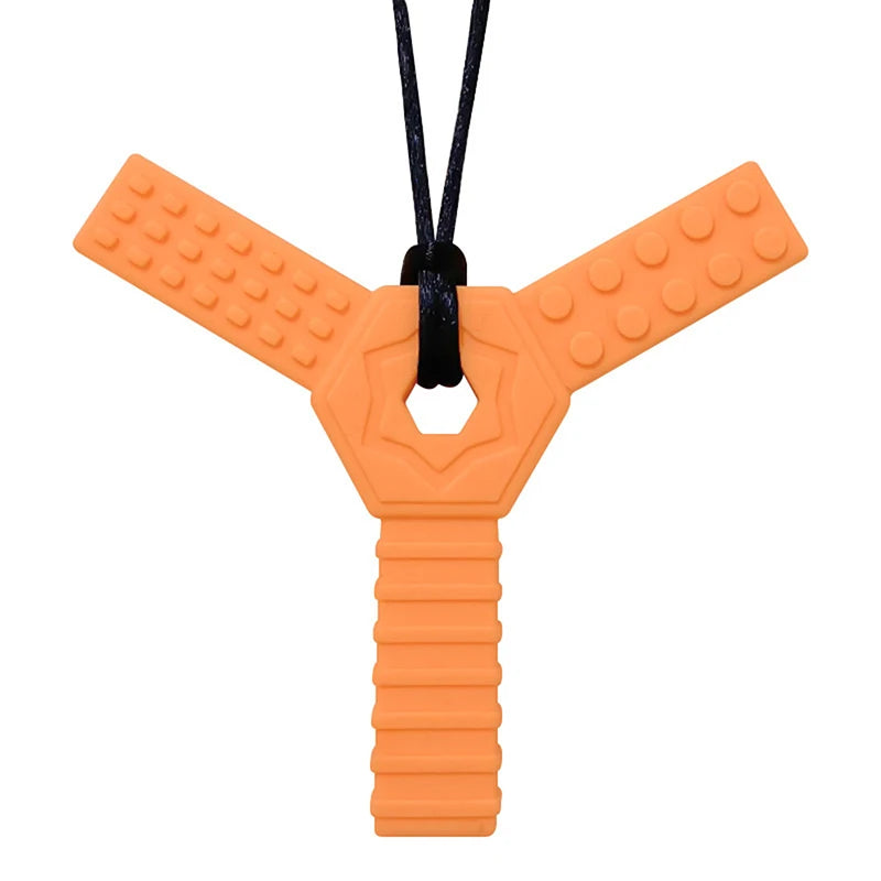 🦷 Y-Shaped Chew Pendant – Textured Sensory Necklace