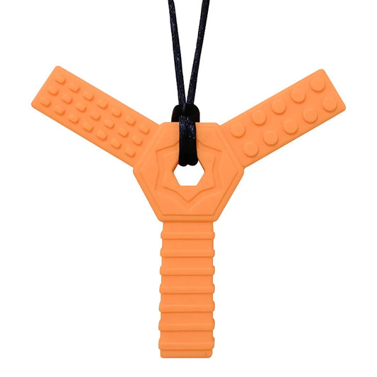🦷 Y-Shaped Chew Pendant – Textured Sensory Necklace