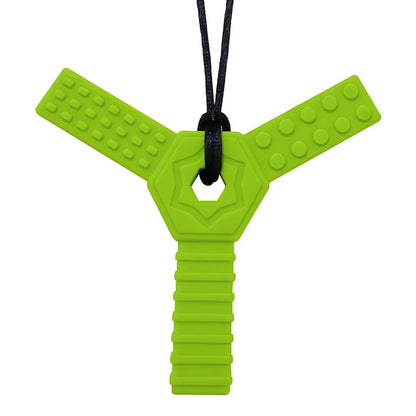 🦷 Y-Shaped Chew Pendant – Textured Sensory Necklace