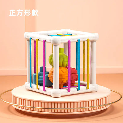 Rainbow Sensory Baby Learning Toy - Multi-Functional Cube