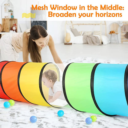 🌈 Rainbow Sensory Tunnel Colorful | Collapsible | Confidence-Building