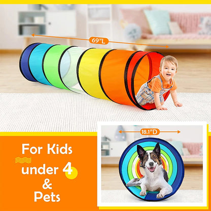 🌈 Rainbow Sensory Tunnel Colorful | Collapsible | Confidence-Building