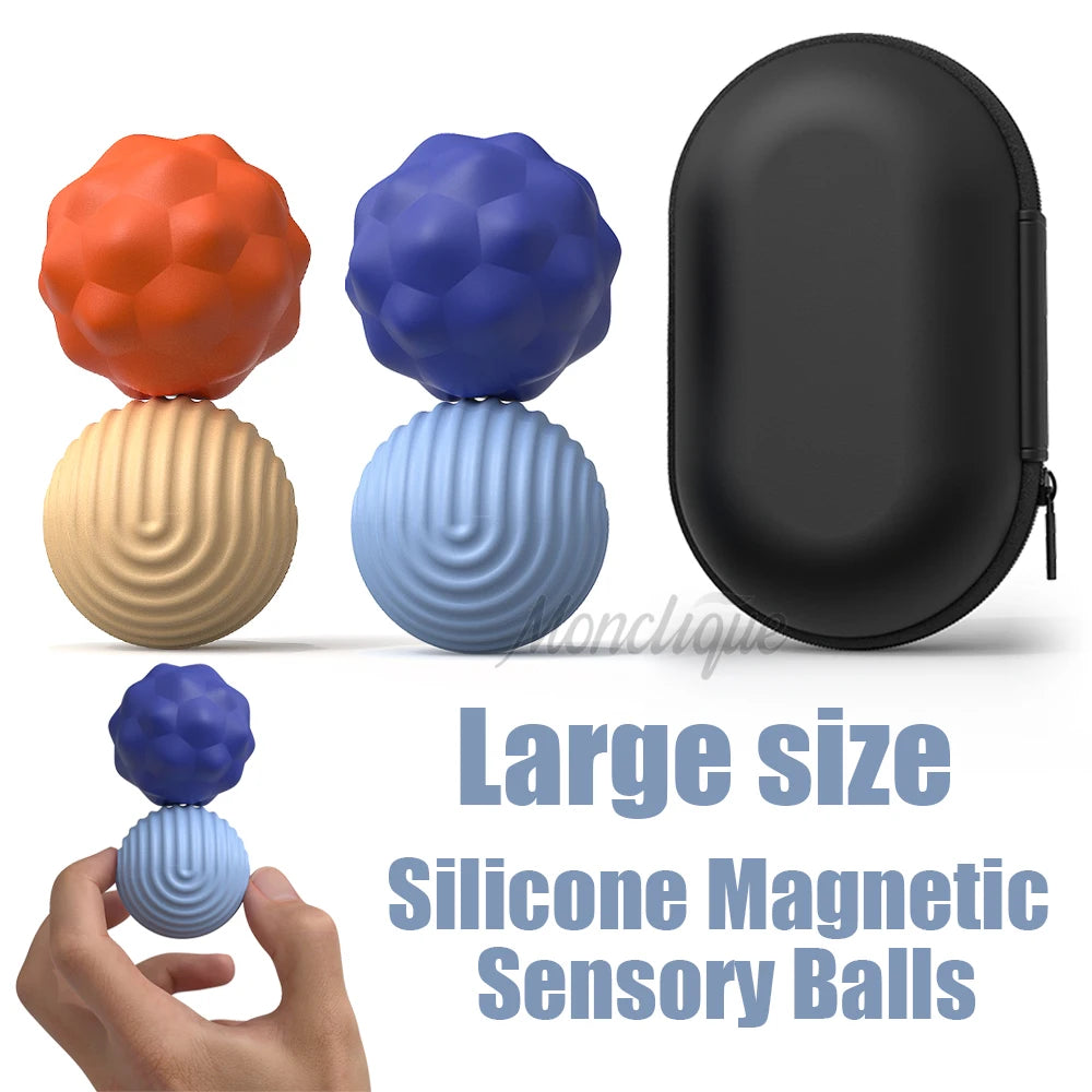 Large size Silicone Sensory Magnetic Balls Toys Fidget Games Anti Stress Relief Toys ADHD Anxiety Autism for Adults Antistress