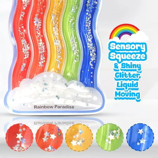 Q22D Rainbow Sensory Squeeze Toy For Kids Stress Reduce And Emotional Regulation With Bright Color for Toddler Fine Motor