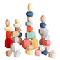 36 PCS  Montessori Wooden Sorting Stacking Rocks Stones,Sensory Learning Toys, Building Blocks