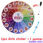 28cm Boys Girls Emotion Management Learning Magnetic Roulette Spin Kid Wheel Game English Board Sucker Pointer Teaching Aids Toy