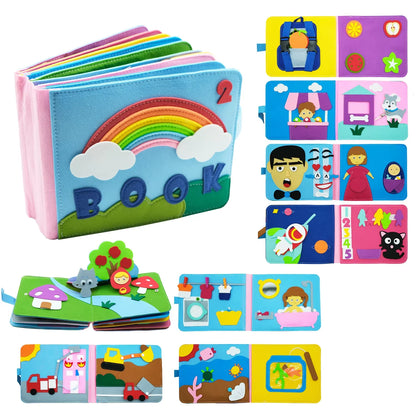 Educational Sensory Toy Montessori Toddlers Busy Board Felt Quiet Book With Farm Animal Scene Storytelling Activity Boys Girls