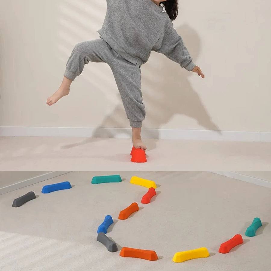🌈 Rainbow Sensory Stepping Stones – Set of 6