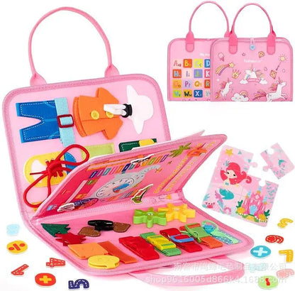 🎒 Felt Busy Book – Sensory Learning Binder with Dry Erase & Fine Motor Activities
