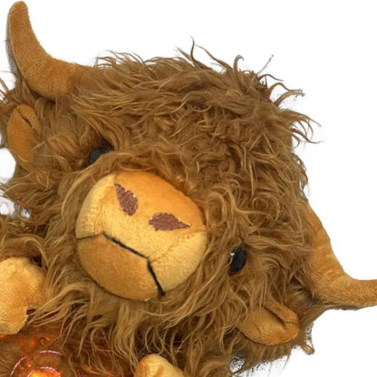 Highland Cow Stuffed Animals Plush Toy Breathing Highland Cow Anxiety Relief Plush Toys with Music Lights & Rhythmic Breathing