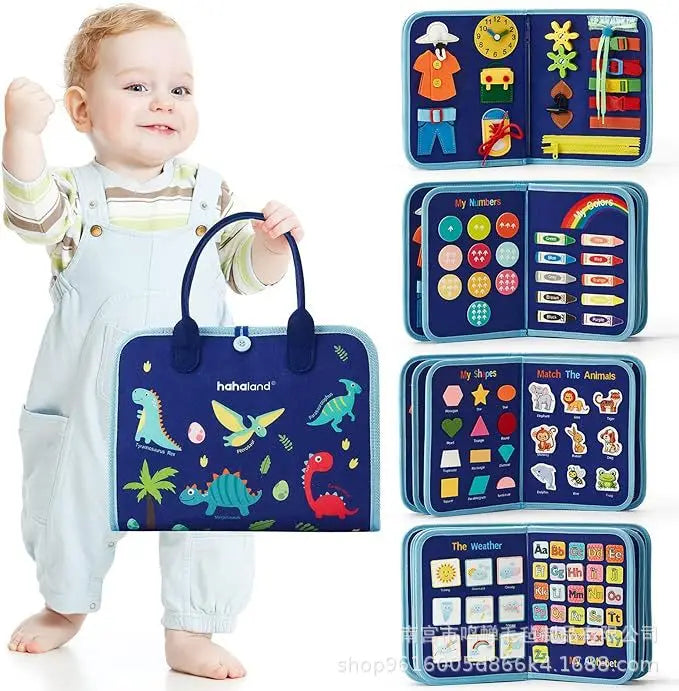 🎒 Felt Busy Book – Sensory Learning Binder with Dry Erase & Fine Motor Activities